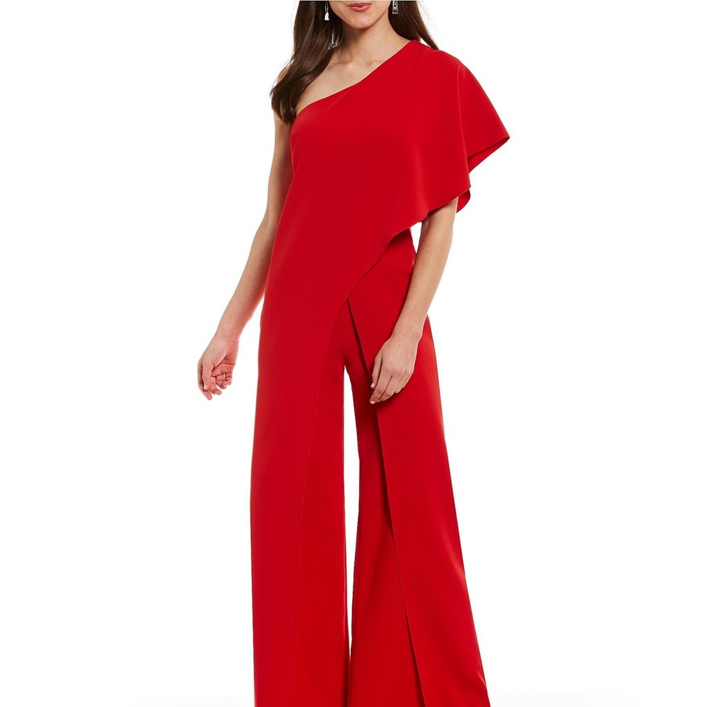 New Antonio Melani Nora Jumpsuit Red Asymmetrical